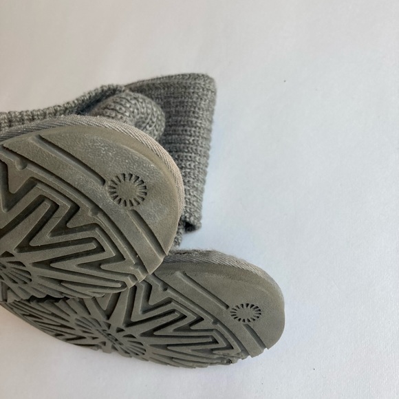 UGG Grey Wool Knitted Sheepskin Leather Knitted Boots size 6 - Picture 13 of 14